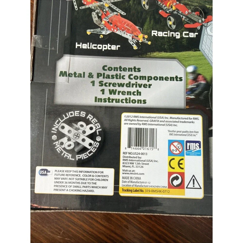 Grafix Metal Tech Motorcycle 8+ Real Metal Pieces Kit 195 Pieces